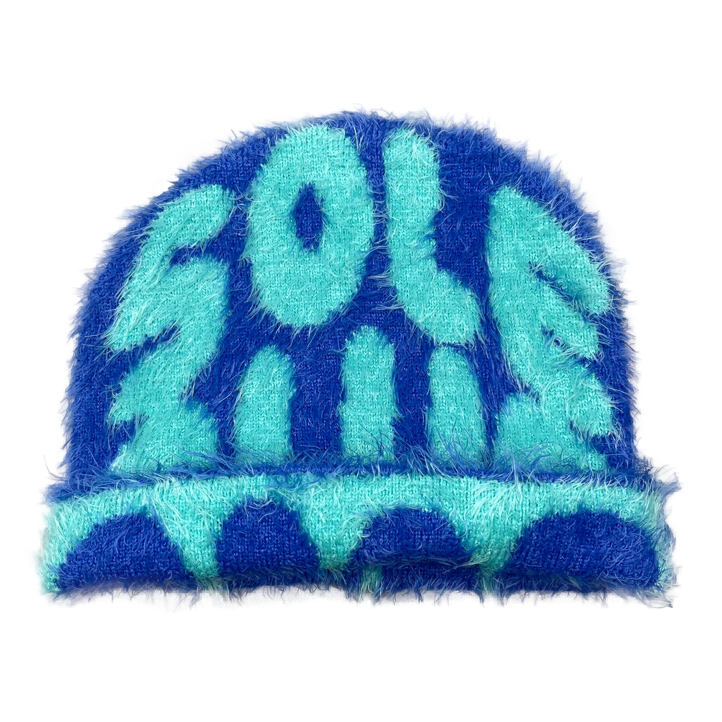Blue Mohair Beanie | One Size | Reversible & Stylish
