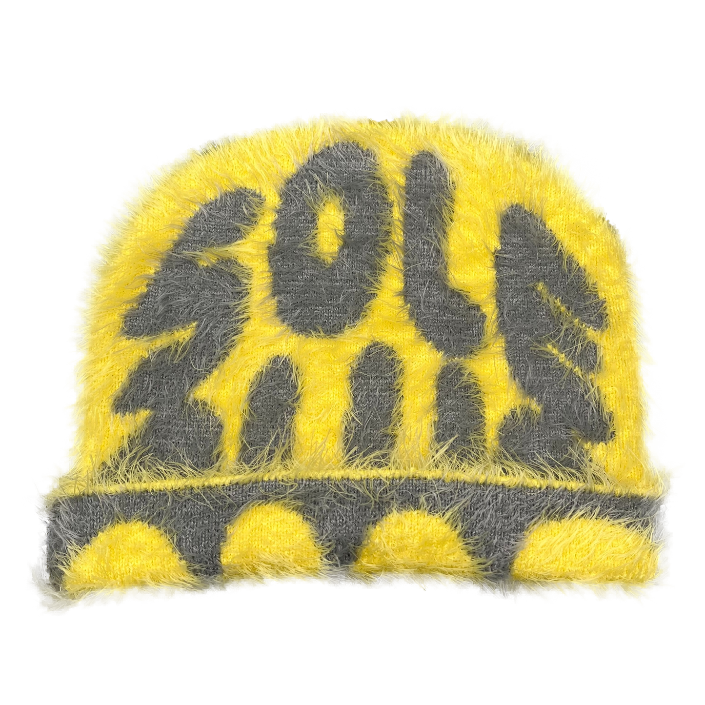 Yellow Mohair Beanie | One Size | Soft & Reversible