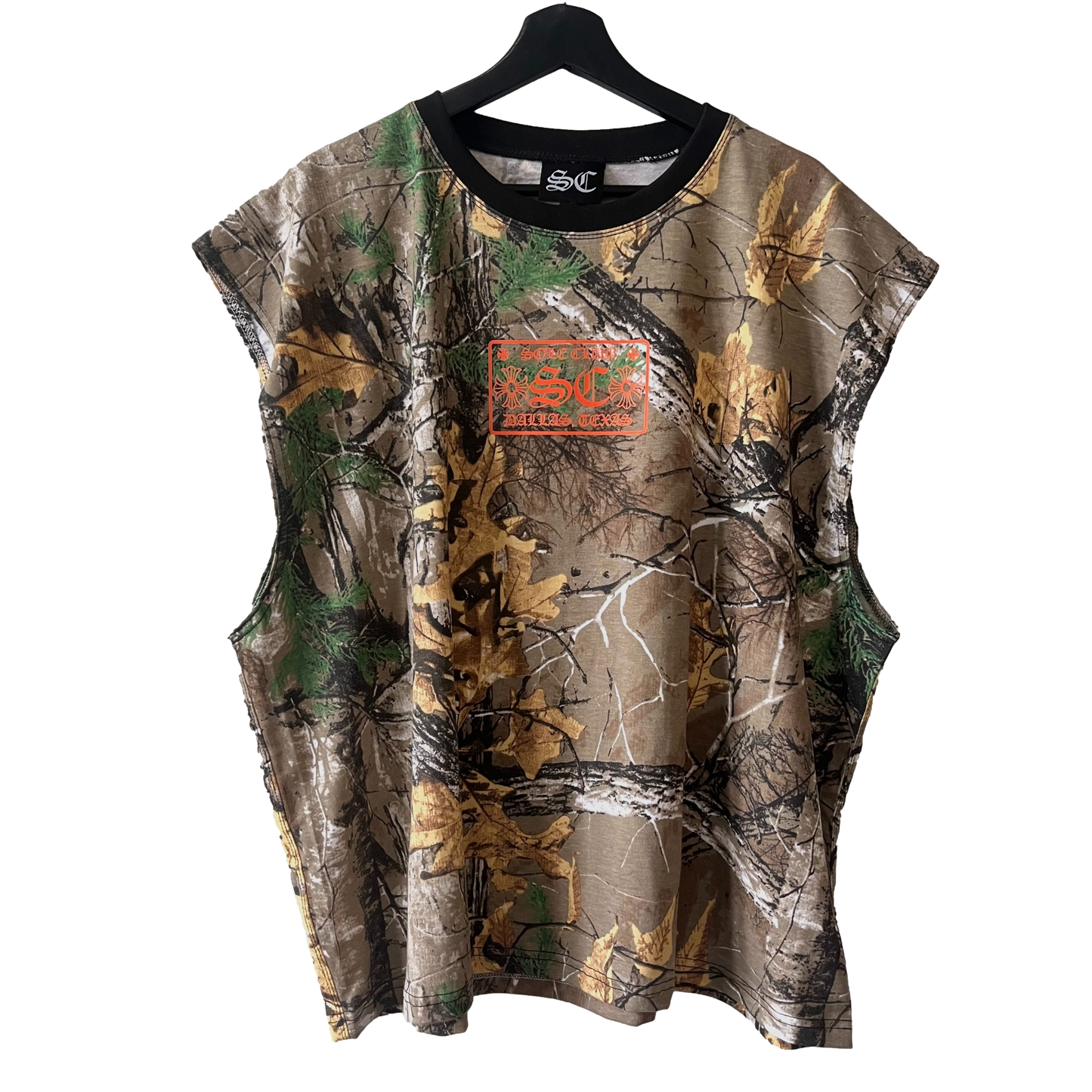 Camo Orange Chrome Cropped Tank