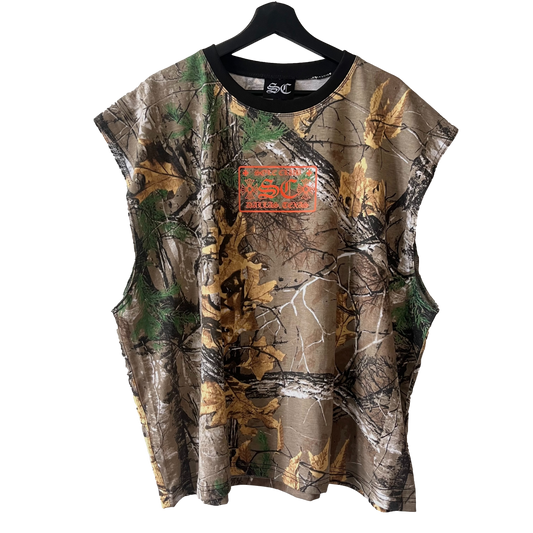 Camo Orange Chrome Cropped Tank