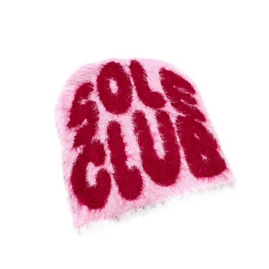 Pink Mohair Beanie | One Size | Reversible & Chic