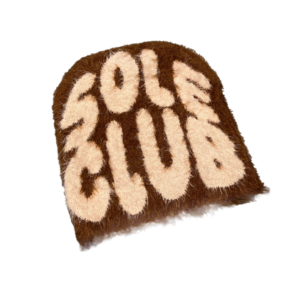 Brown Mohair Beanie | One Size | Reversible & Cozy