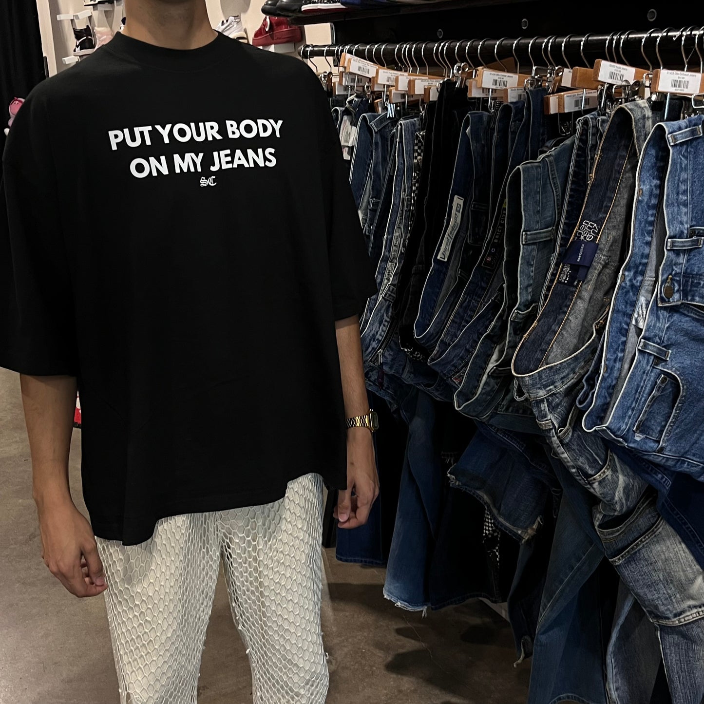 Body on My Jeans Oversized Shirt