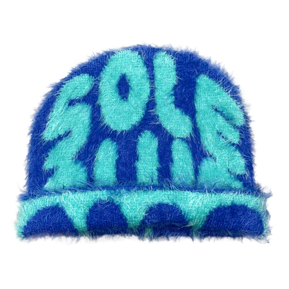 Blue Mohair Beanie | One Size | Reversible & Stylish