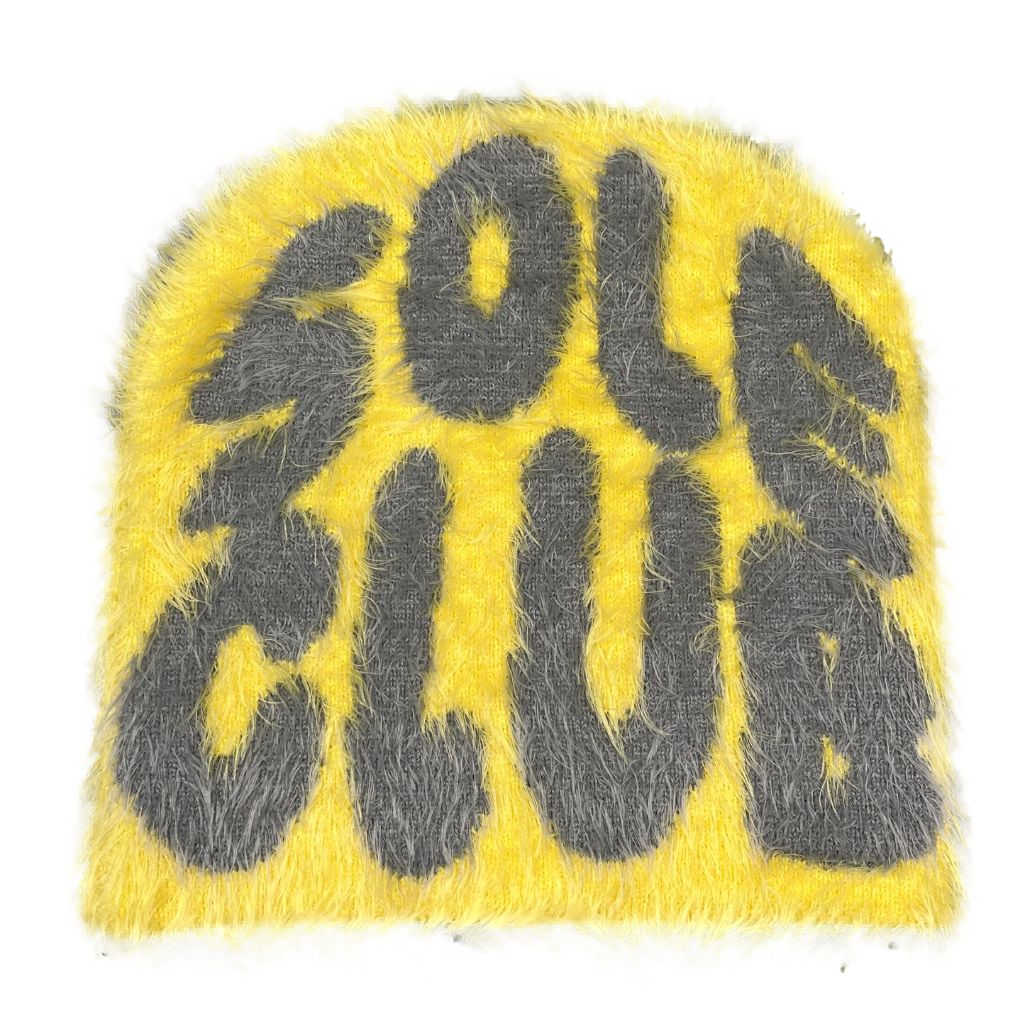 Yellow Mohair Beanie | One Size | Soft & Reversible