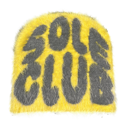 Yellow Mohair Beanie | One Size | Soft & Reversible