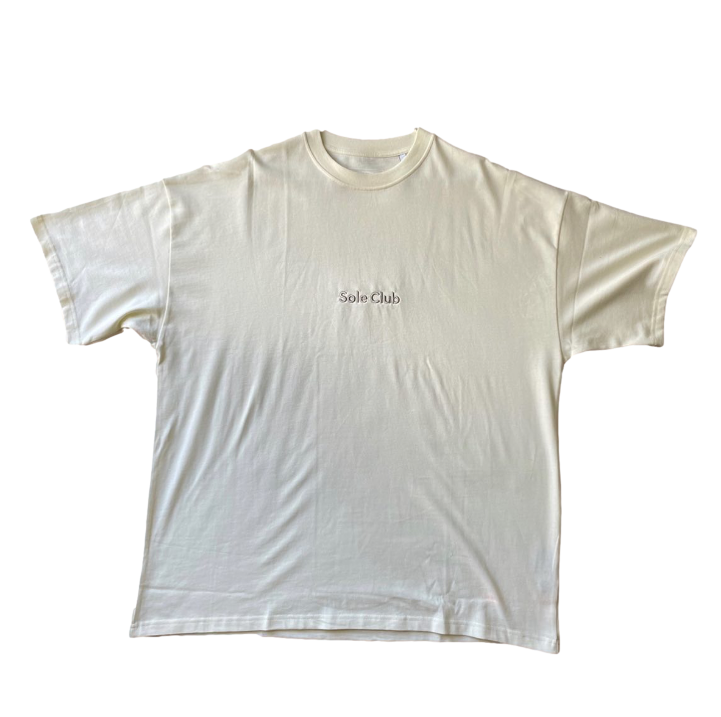  Beige Center Logo T-shirt | Oversized Fit | 100% Cotton