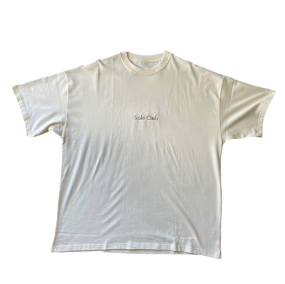  Beige Center Logo T-shirt | Oversized Fit | 100% Cotton