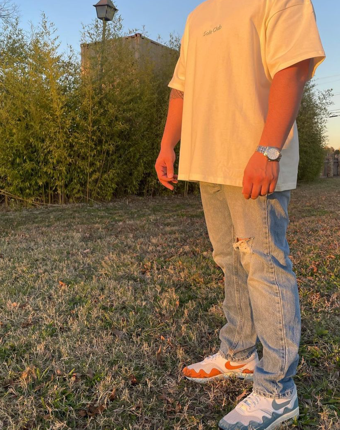 Beige Center Logo T-shirt | Oversized Fit | 100% Cotton